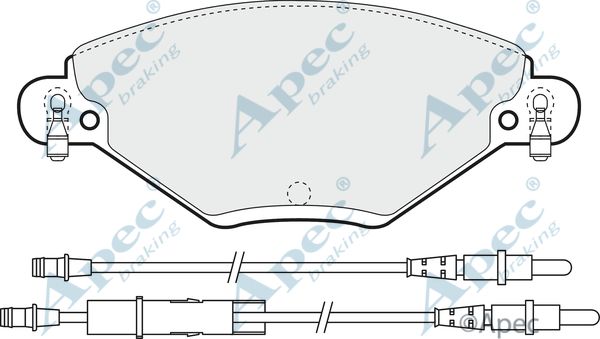 APEC BRAKING Комплект тормозных колодок, дисковый тормоз PAD1259